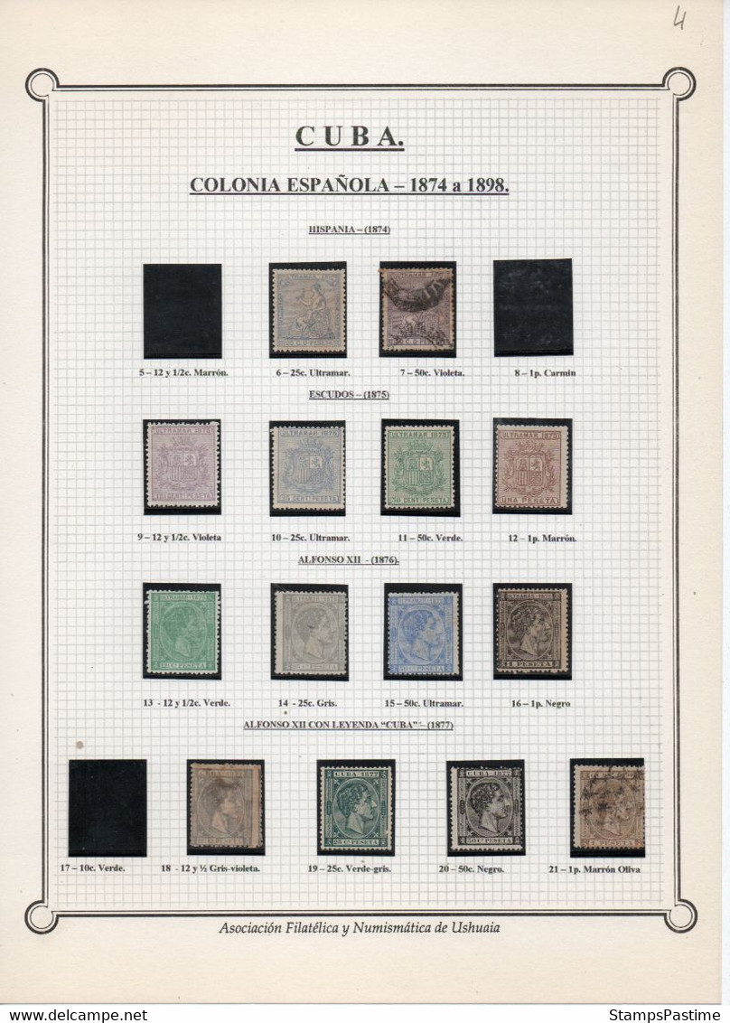 ANTILLAS ESPAÑOLAS Y CUBA Colección Nueva Y Usada Montada En Filaband Años 1855-1899 – Valorizada En Catálogo € +420,00 - Collections, Lots & Series