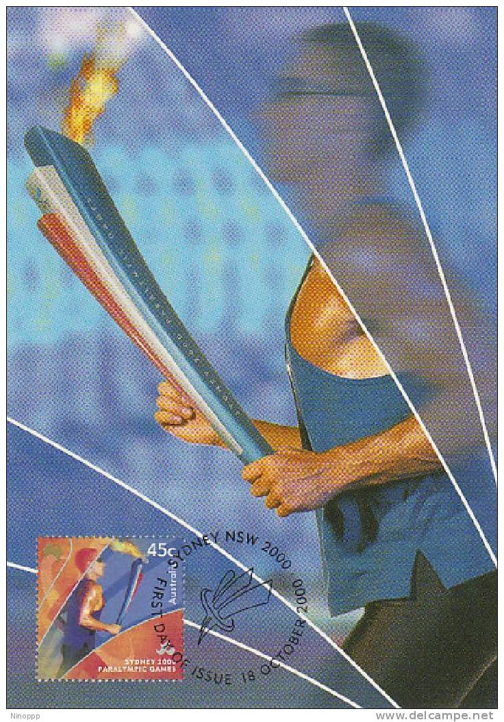 Australia-2000 Sydney Paralympic Games Torch    Maximum Card - Verano 2000: Sydney - Paralympic