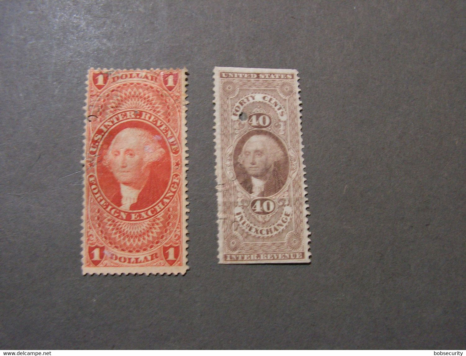 USA  ,  2 Old Stamps    Not Perfect - Fiscali