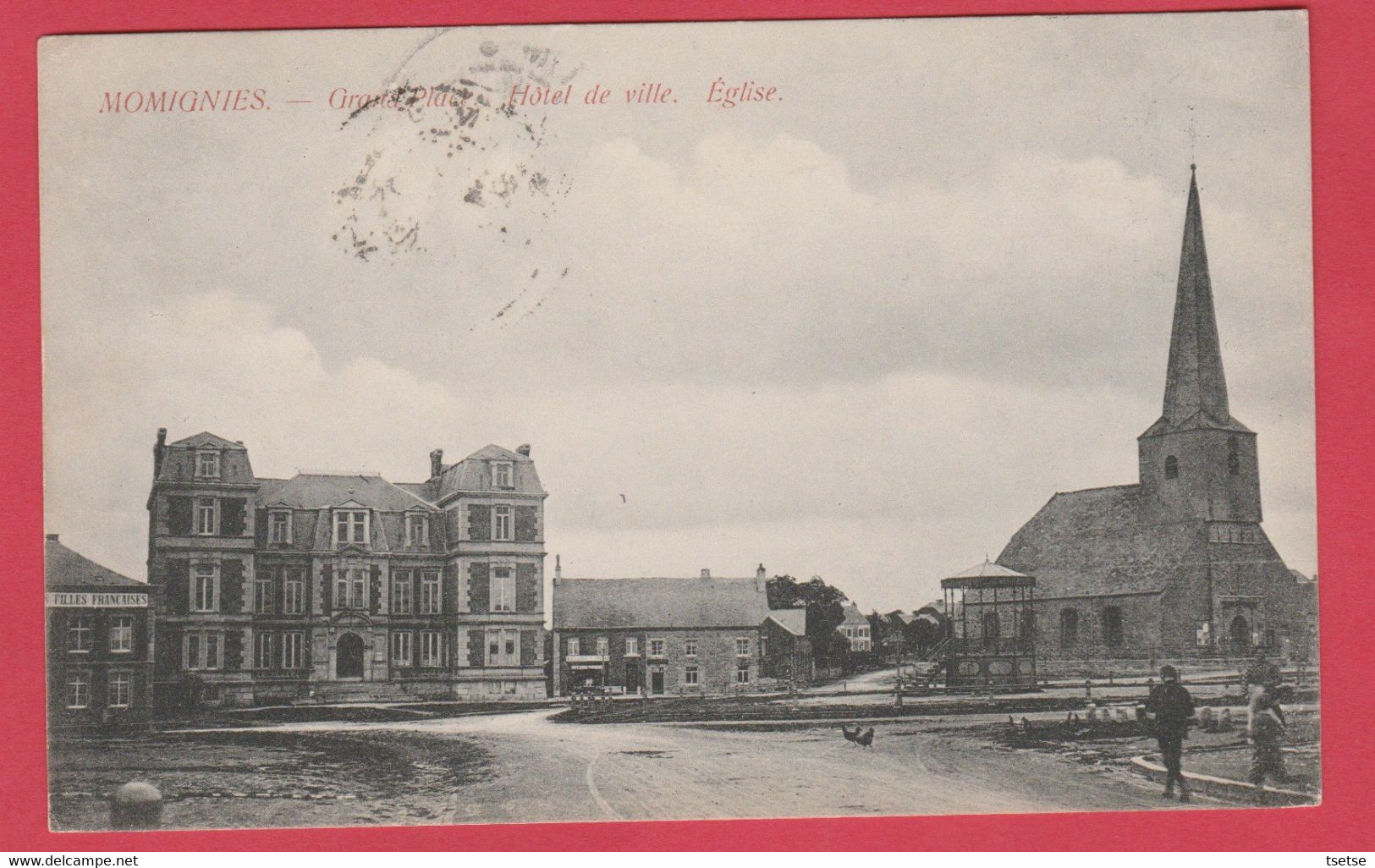 Momignies - Grand'Place , Hôtel De Ville , Eglise  -1908  ( Voir Verso ) - Momignies