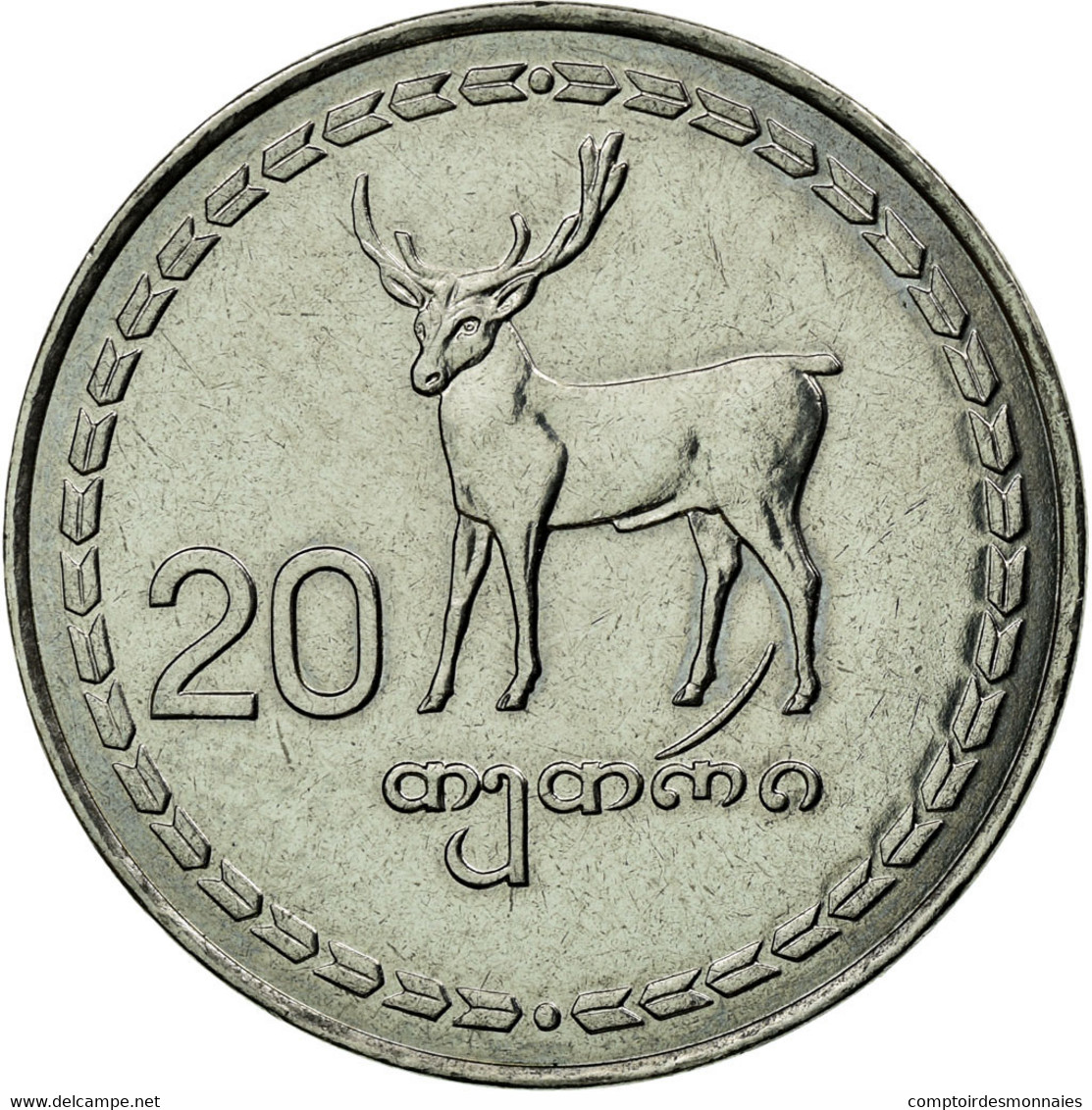 Monnaie, Géorgie, 20 Thetri, 1993, SUP, Stainless Steel, KM:80 - Géorgie