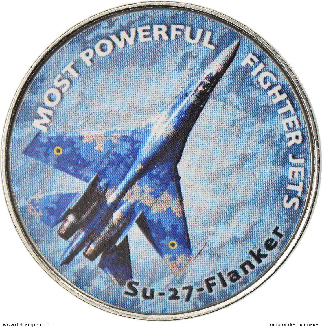 Monnaie, Zimbabwe, Shilling, 2019, Fighter Jet - Flanker, SPL, Nickel Plated - Zimbabwe