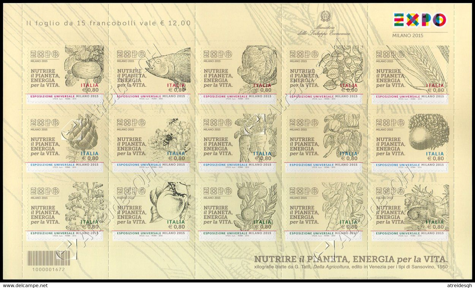 [Q] Italia / Italy 2015: Minifoglio Expo 2015 / Expo 2015 Sheetlet ** - 2015 – Milán (Italia)