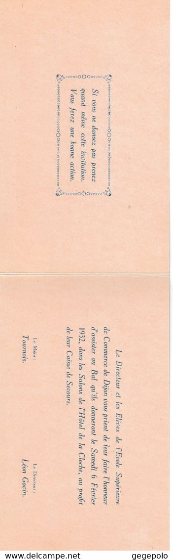 21 - DIJON - Invitation Au Bal De L'Ecole Supérieure De Commerce Du 6 Février 1932 - Programme