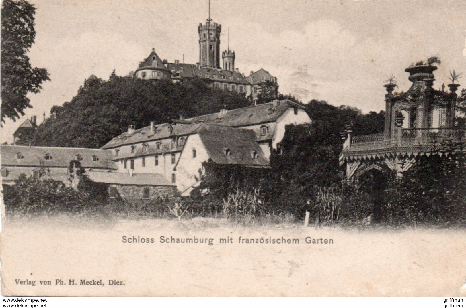 SCHLOSS SCHAUMBURG MIT FRANZOSISCHEM GARTEN 1919 TBE - Schaumburg