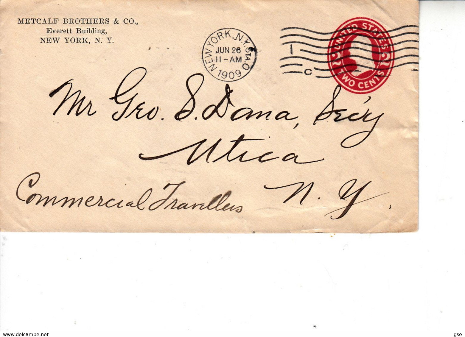 STATI UNITI  1909 -  New York To Utica - 1901-20