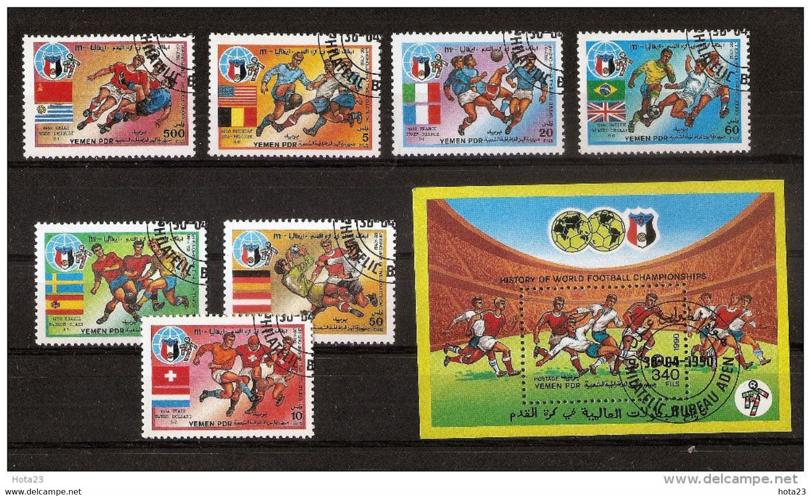 YEMEN ARAB REPUBLIC 1990 WORLD CUP SOCCER - Football STAMPS - SET & SOUVENIR SHEET (lot - 10 - 785) - 1990 – Italie