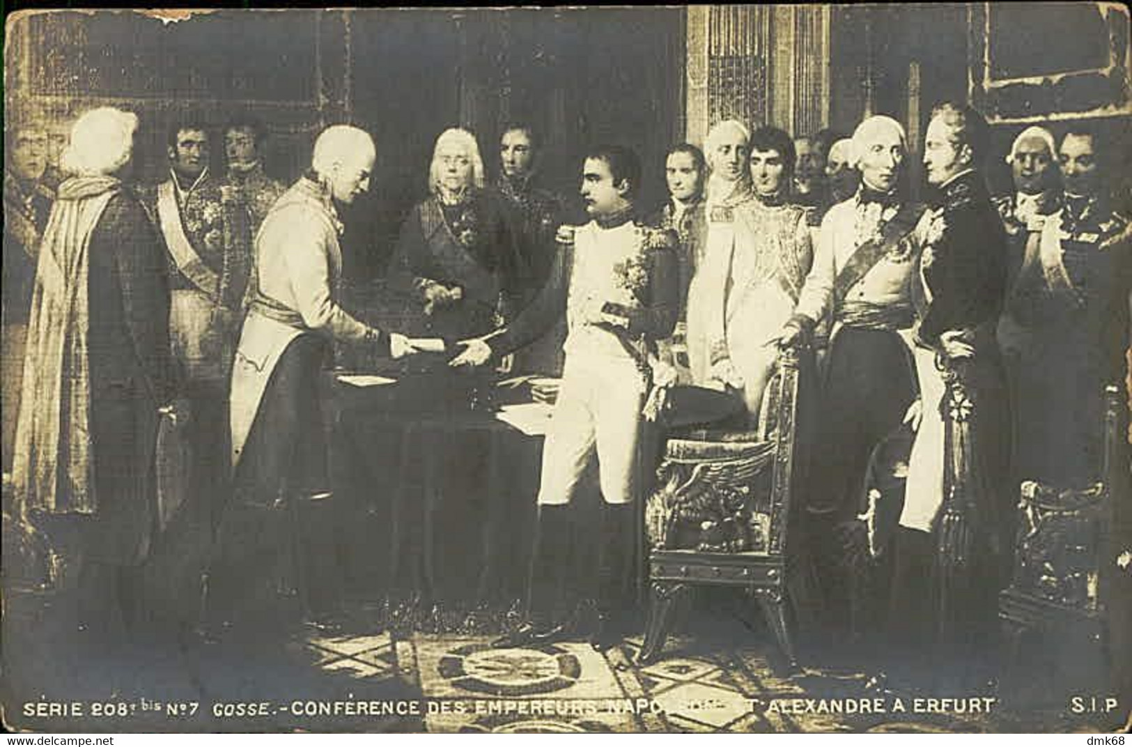 NAPOLEON - GOSSE - CONFERENCE DES EMPEREURS NAPOLEON ET ALEXANDRE OF RUSSIA  A ERFURT - RPPC POSTCARD 1900s (3770) - Histoire