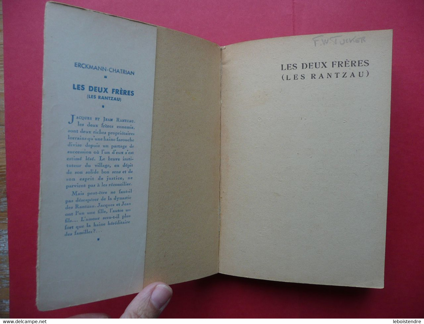 LES DEUX FRERES LES RANTZAU ERCKMANN-CHATRIAN BIBLIOTHEQUE DE LA JEUNESSE 1948 HACHETTE JAQUETTE ILLUSTRATIONS FAIVRE - Bibliotheque De La Jeunesse