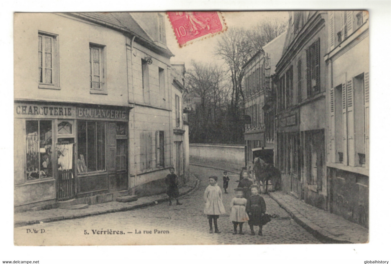 DH1132 - Dep.91 - VERRÌES - LA RUE PARON - CHARCUTERIE, BOULANGERIE - Verrieres Le Buisson