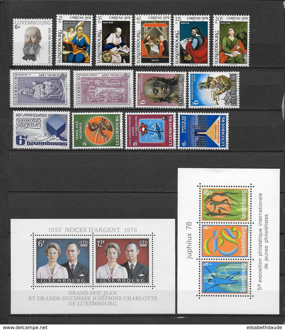 LUXEMBOURG - ANNEE COMPLETE 1978 ** MNH - - Années Complètes