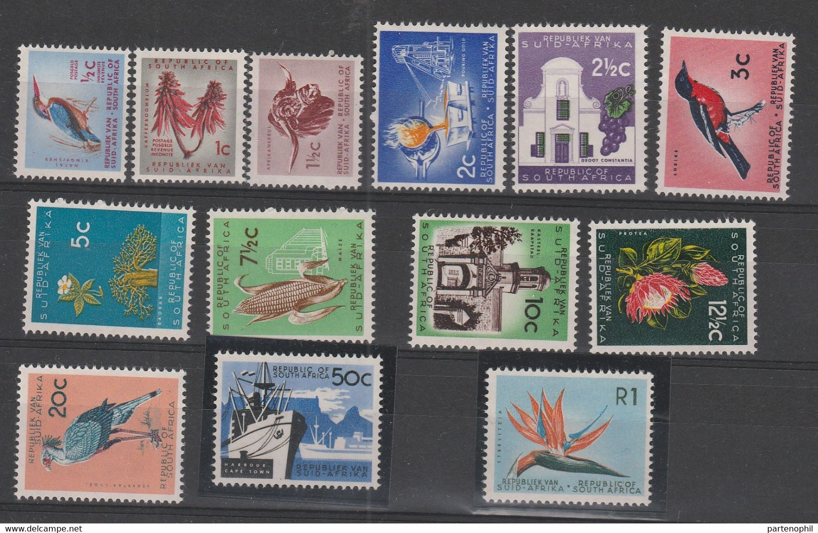501 Africa Del Sud  1961-2 - Definitiva, Soggetti Diversi N. 248/260. Cat. € 110,00. MNH - Unused Stamps