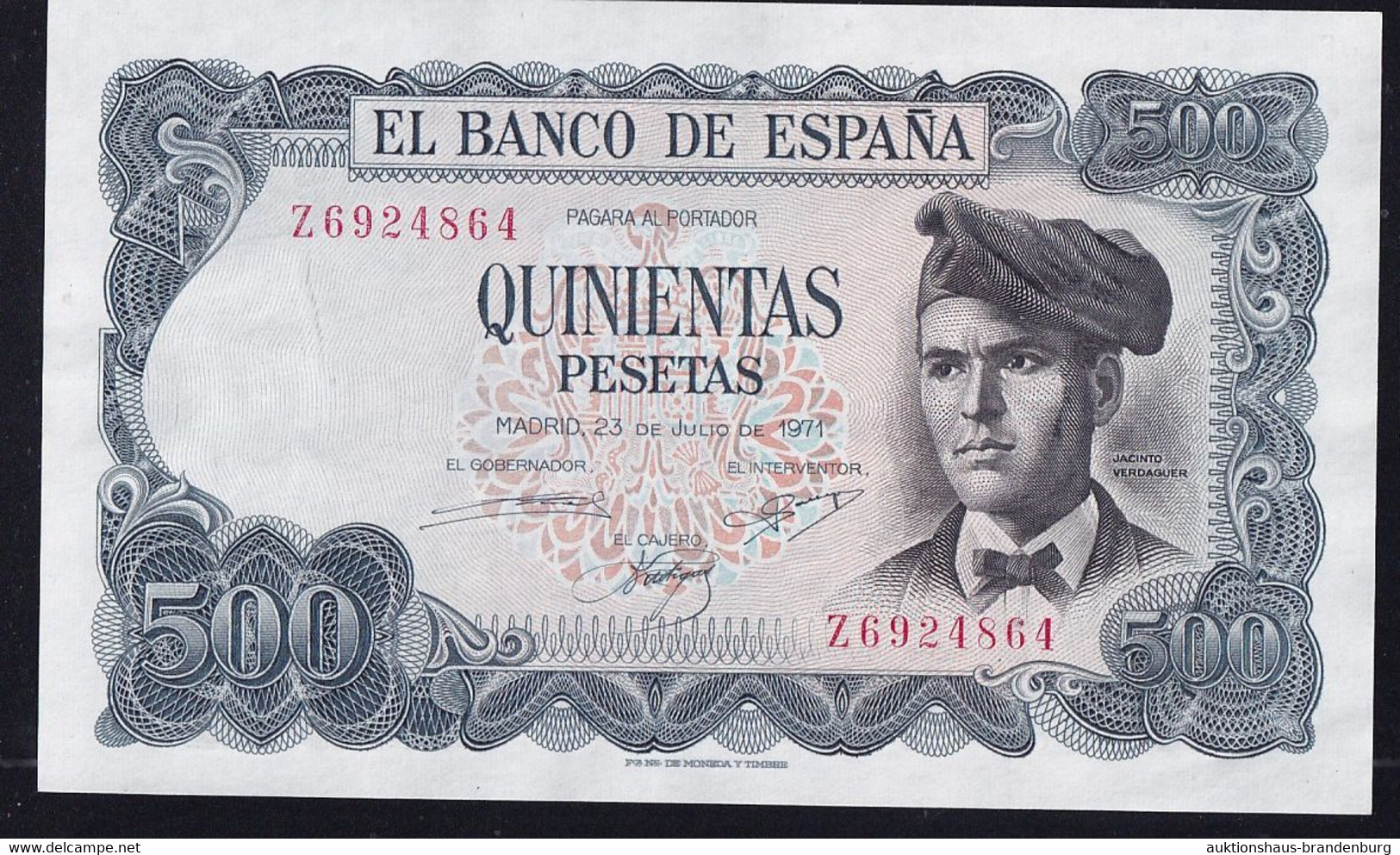 Spanien Spain: 500 Pesetas 23.7.1971 - Serie Z (P.153 / B619a) - 500 Pesetas