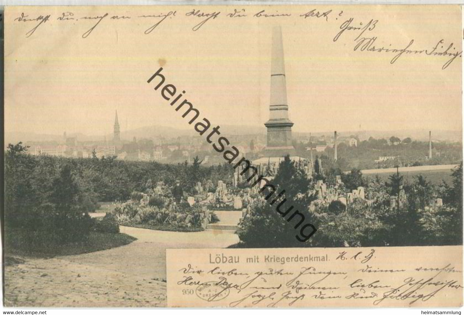 Löbau - Kriegerdenkmal - Verlag Wilhelm Hoffmann AG Dresden - Loebau