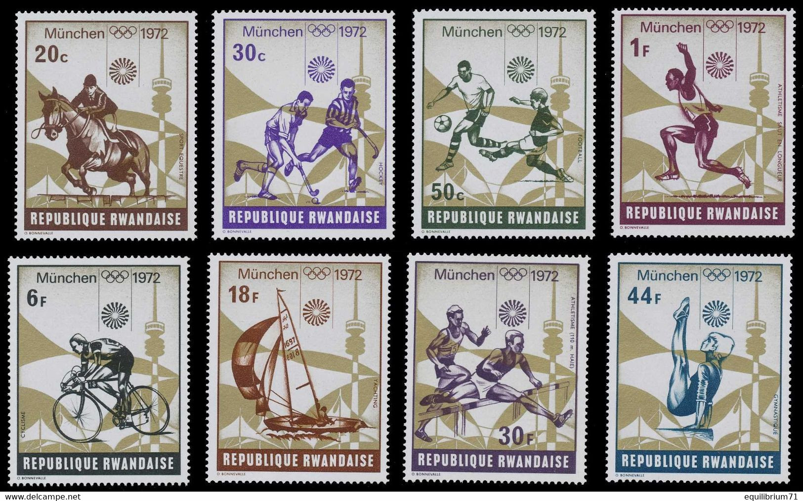 485/492** - Jeux Olypiques De Munich / Olympische Spelen Te Munchen / Olympische Spelen Te München - RWANDA - Springconcours