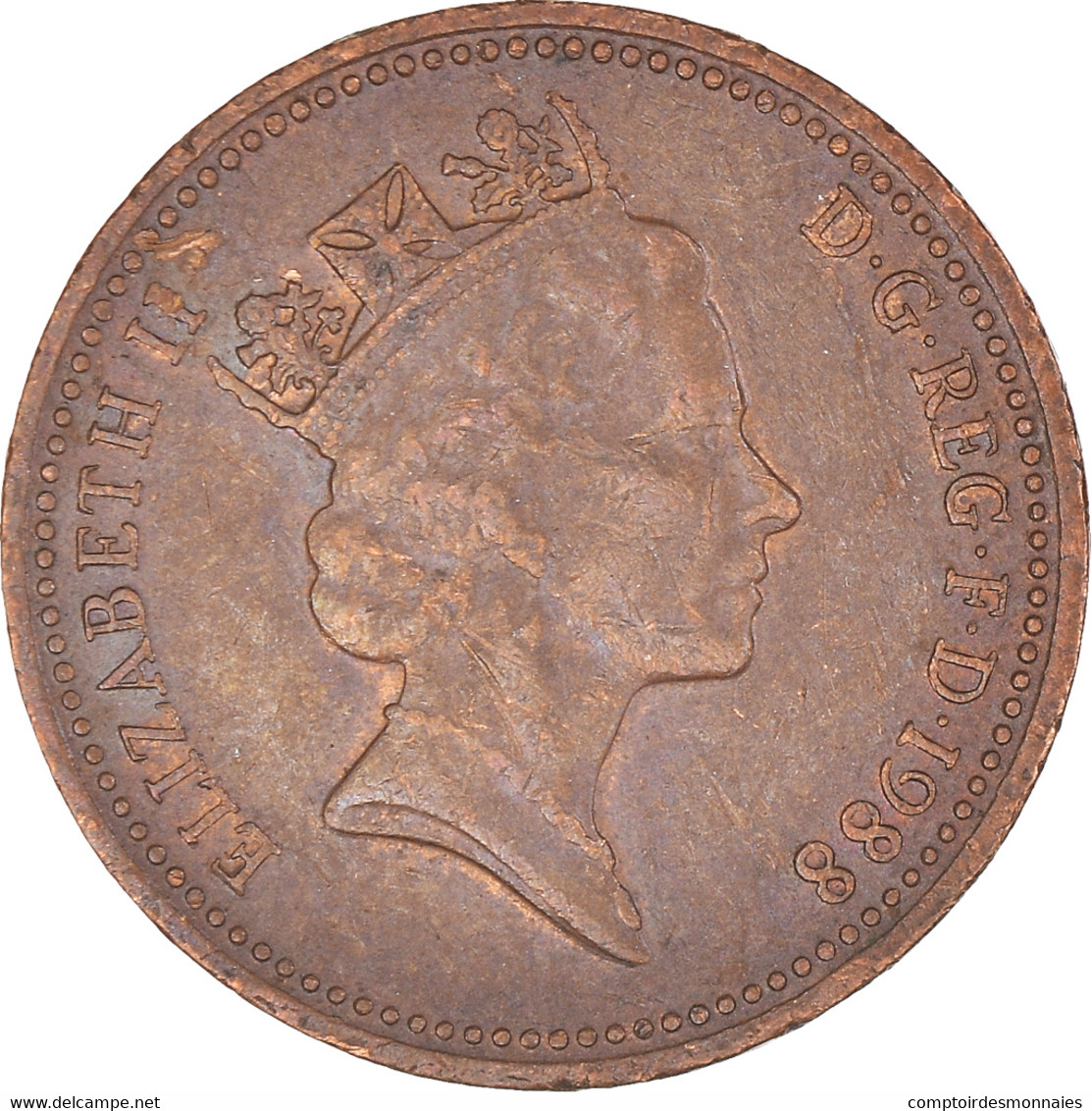 Monnaie, Grande-Bretagne, Elizabeth II, Penny, 1988, TTB, Bronze, KM:935 - 1/2 Penny & 1/2 New Penny