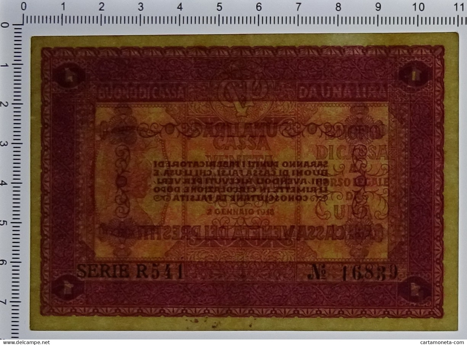 1 LIRA CASSA VENETA DEI PRESTITI OCCUPAZIONE AUSTRIACA 02/01/1918 SUP - Occupation Autrichienne De Venezia