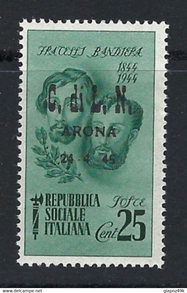 ● Italia C.L.N. 1945  ARONA  N.  11 ** Fratelli Bandiera = NON Certificati  Cat. ? € ️ L. 1572b ️ - Comitato Di Liberazione Nazionale (CLN)