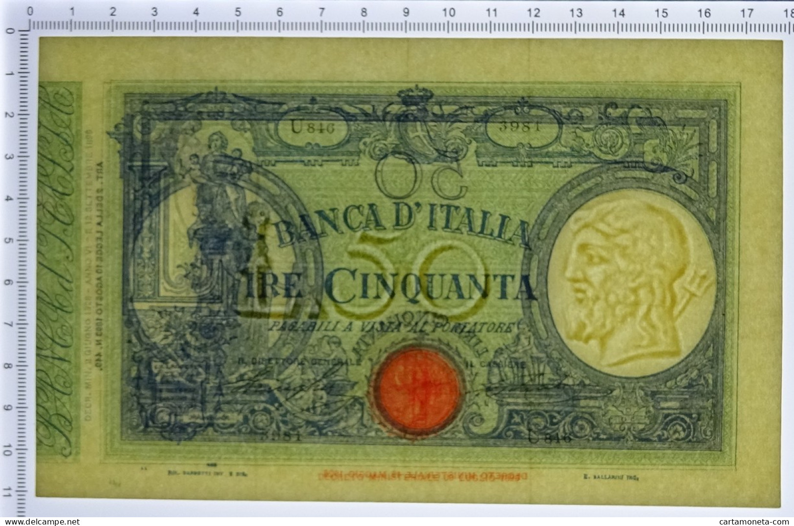 50 LIRE BARBETTI GRANDE L MATRICE LATERALE TESTINA FASCIO 02/06/1928 SPL/SPL+ - Andere