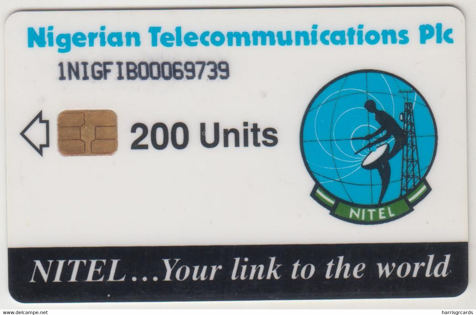 NIGERIA - Earth Station, CN: 1NIGFIB / Normal Zero: "0", 200 U, Used - Nigeria