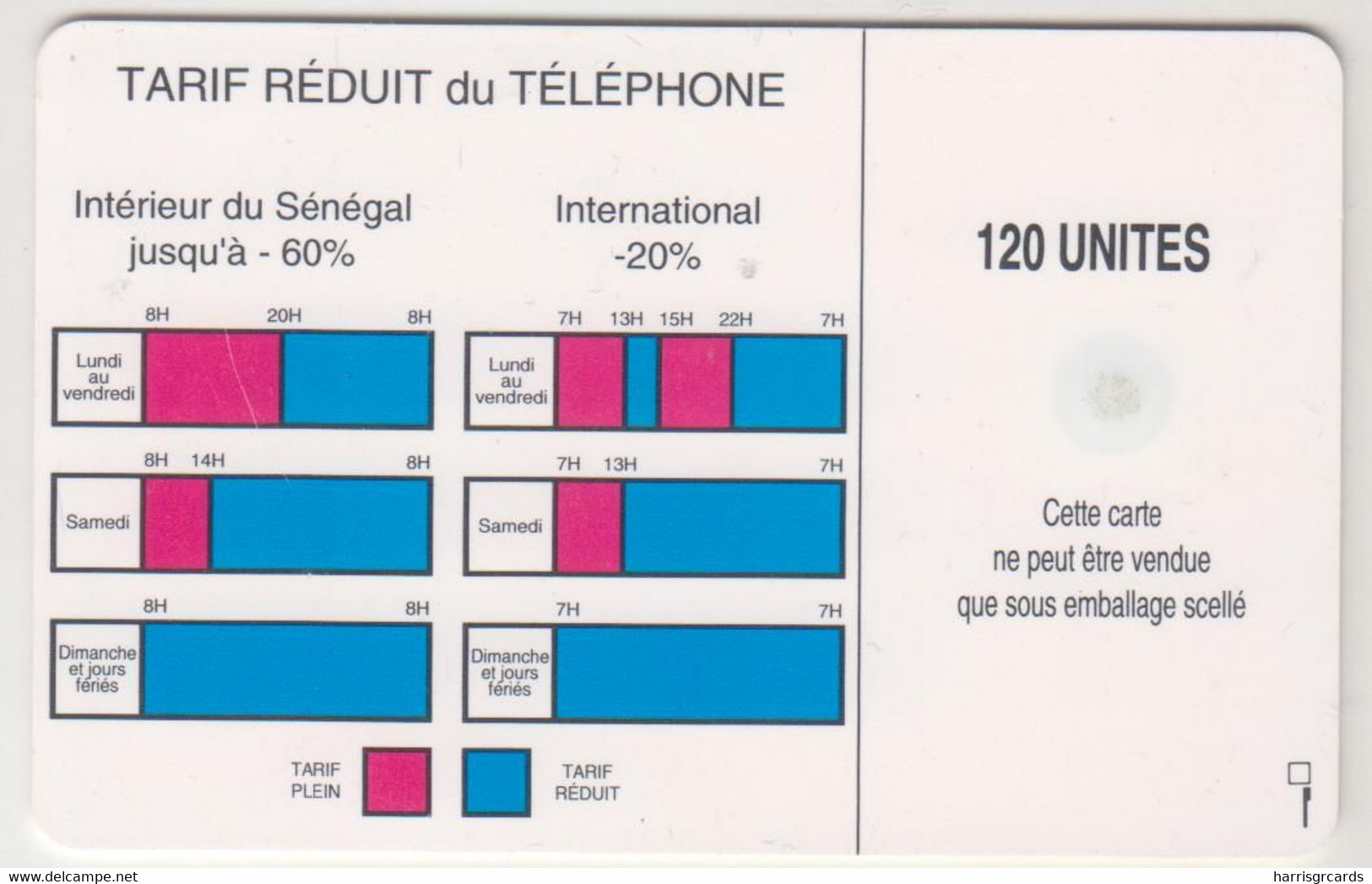 SENEGAL - Logo (Gem1B - Setting 2), Without Control Number, 120 U, Used - Senegal