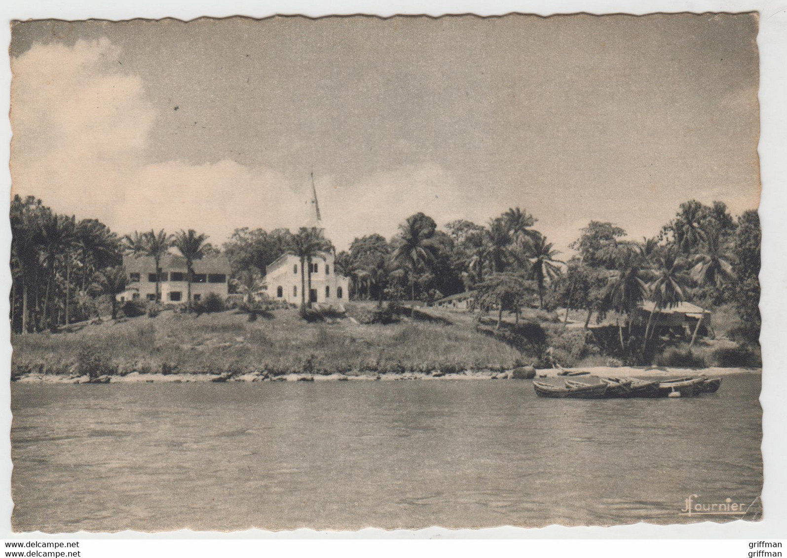 KRIBI LA MISSION CATHOLIQUE AU BORD DE LA KINKE CPSM GM 1952 TBE - Cameroun