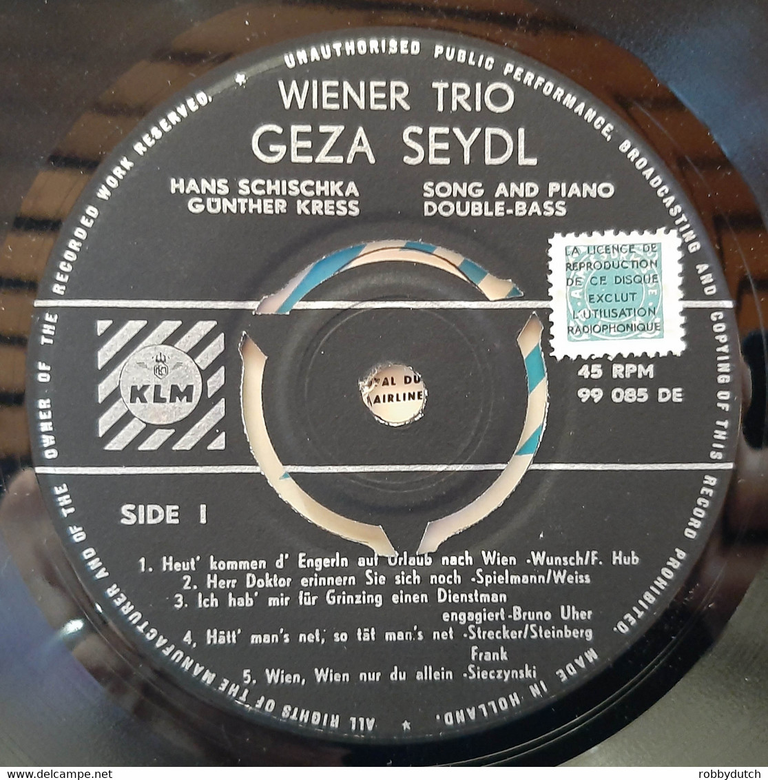 * 7" EP *  WIENER TRIO GEZA SEYDL - PROMO KLM (EX!!) - Musiques Du Monde