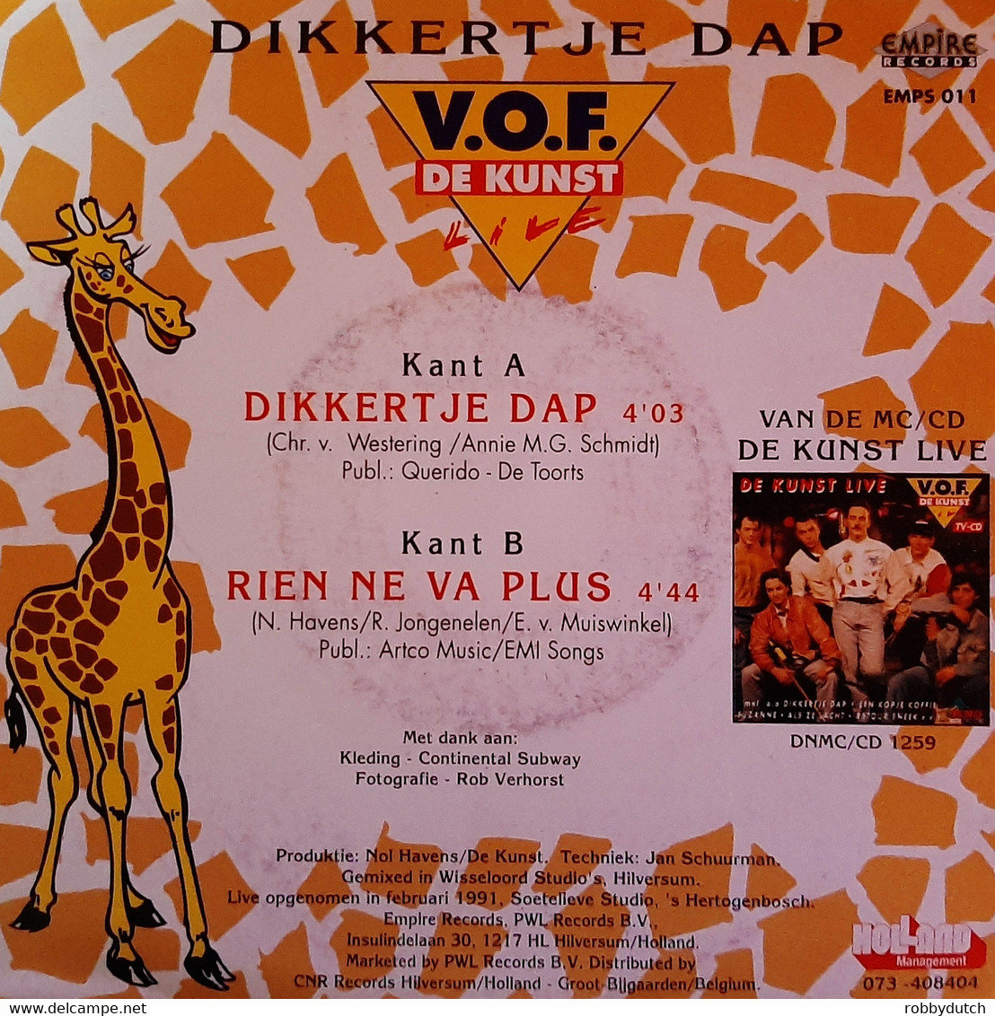 * 7" * VOF DE KUNST - DIKKERTJE DAP (Holland 1991 EX!!) - Kinderlieder