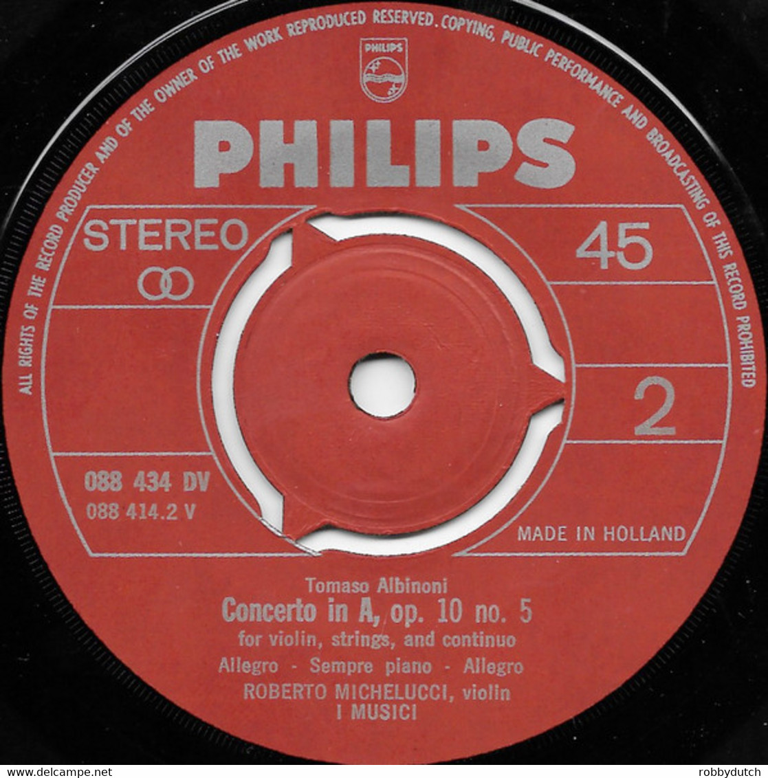 * 7" * Tomaso Albinoni: SEASON'S GREETINGS - I MUSICI / ROBERTO MICHELUCCI (Holland 1969)