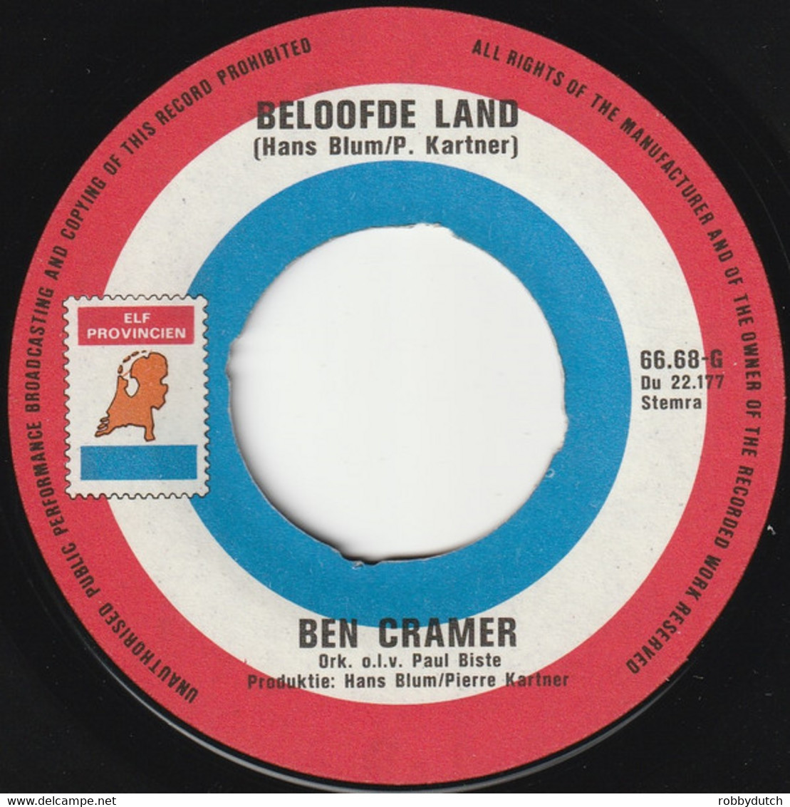 * 7" *   BEN CRAMER - VREDE (Holland 1971) - Autres - Musique Néerlandaise