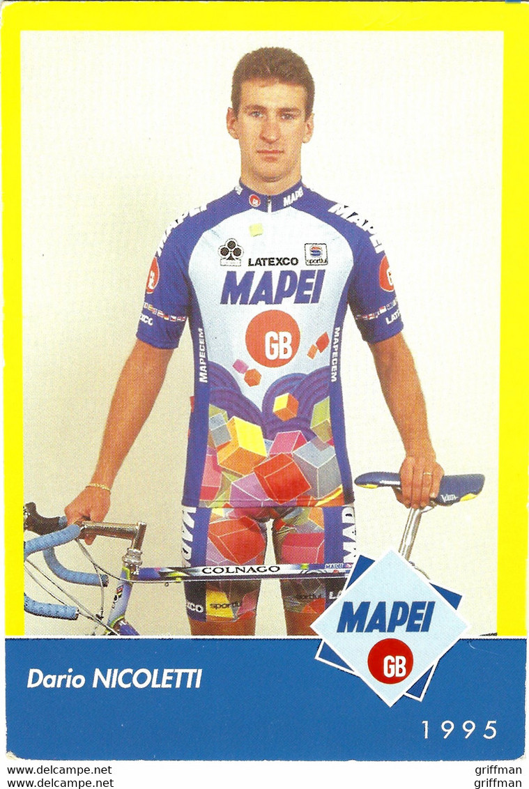 DARIO NICOLETTI GROUPE MAPEI 1995 TBE - Cyclisme