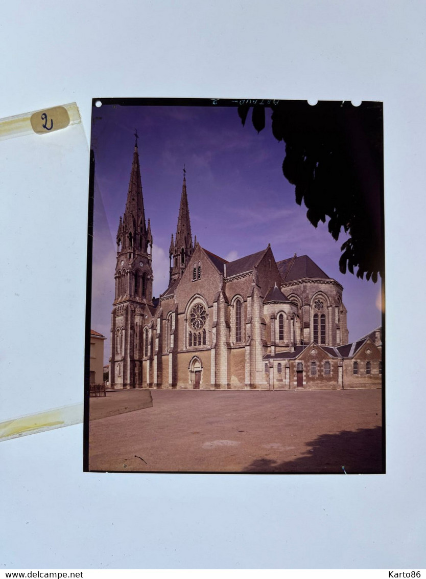 Machecoul * Place De L'église Du Village * Ektachrome Photo Original 12.5x10cm Maison ARTAUD - Machecoul