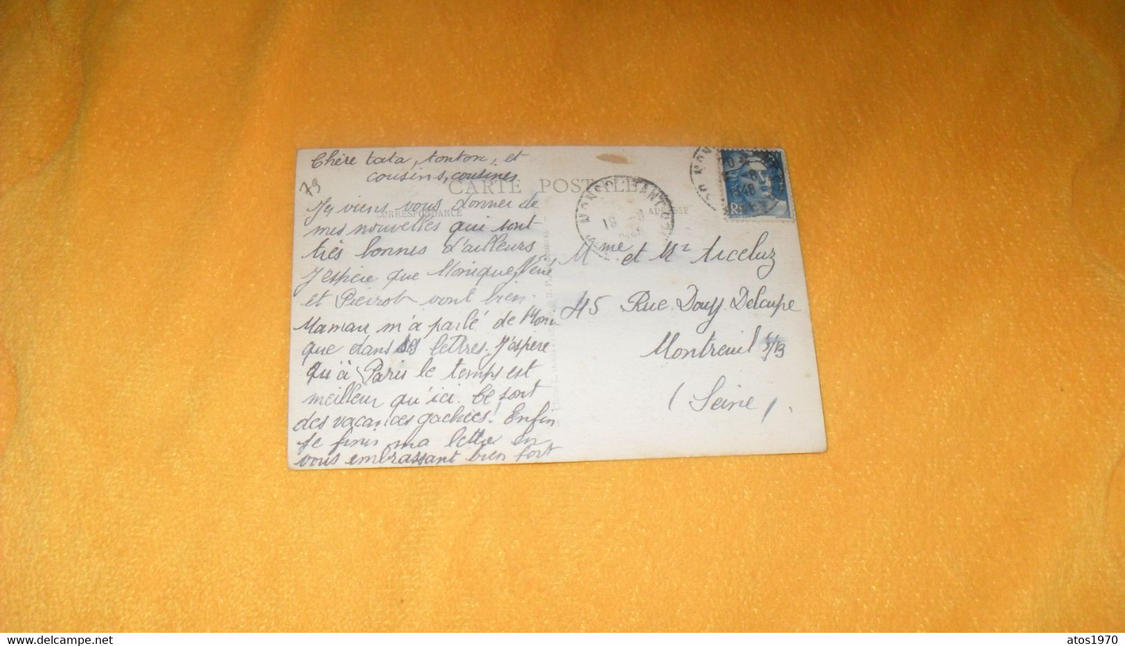 CARTE POSTALE ANCIENNE CIRCULEE DATE ?../ MONCOUTANT.- LA SABLIERE...CACHETS + TIMBRE - Moncoutant