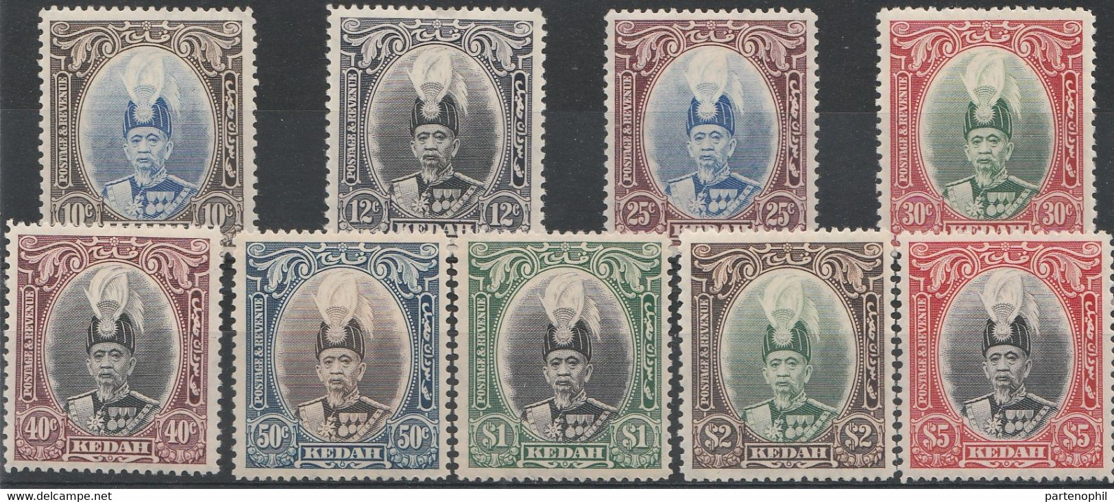 551 Malesya - Kedah  1937 - Sultano N. 53/61. MH - Kedah