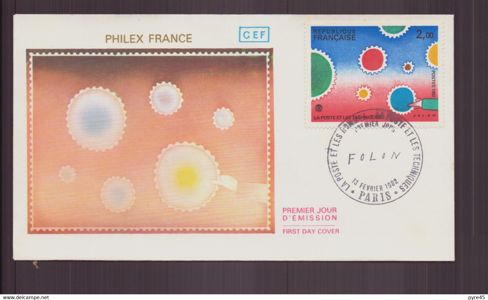 France, FDC Enveloppe Du 13 Février 1982 à Paris " Philex France, Folon " - FDC