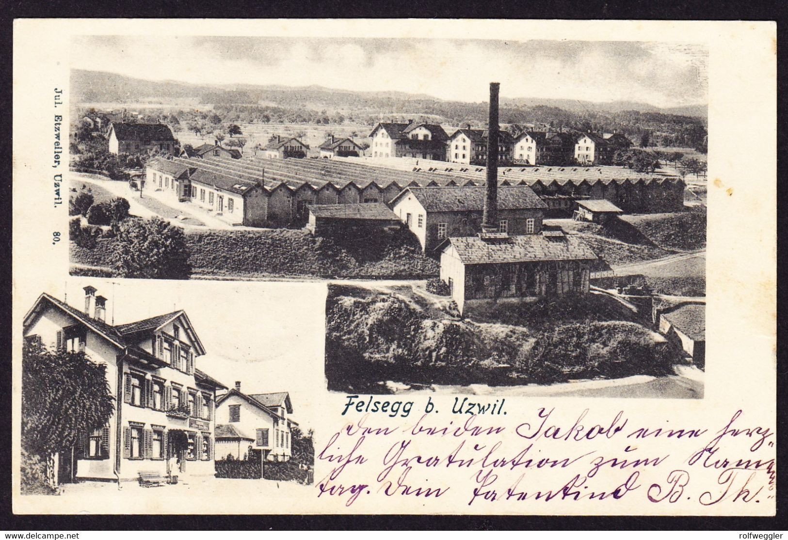 1903 Gelaufene AK Felsegg Bei Uzwil. - Uzwil