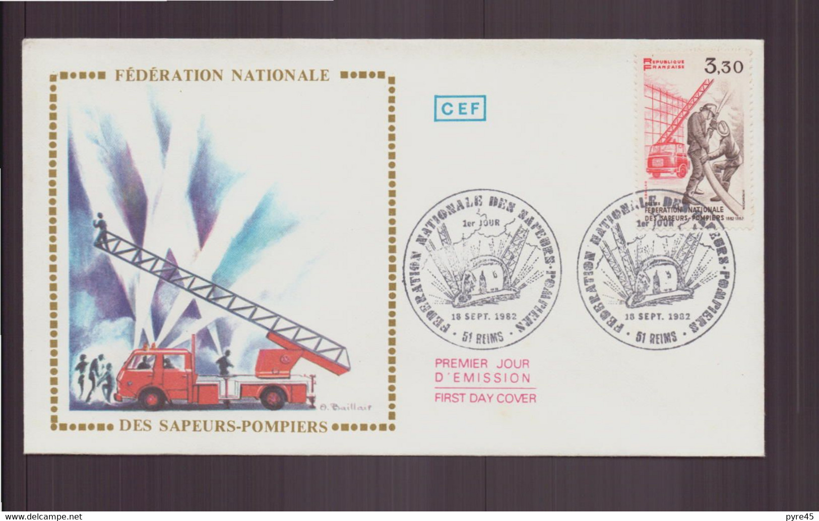 France, FDC Enveloppe Du 18 Septembre 1982 à Reims " Fédération Nationale Des Sapeurs-pompiers " - FDC