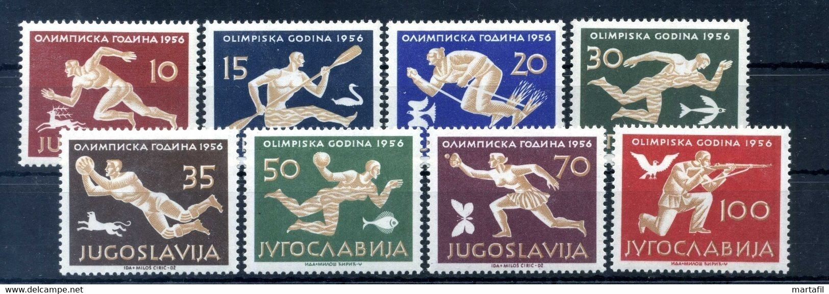 1956 JUGOSLAVIA SET MNH ** Olimpiadi 56 Melbourne - Nuovi