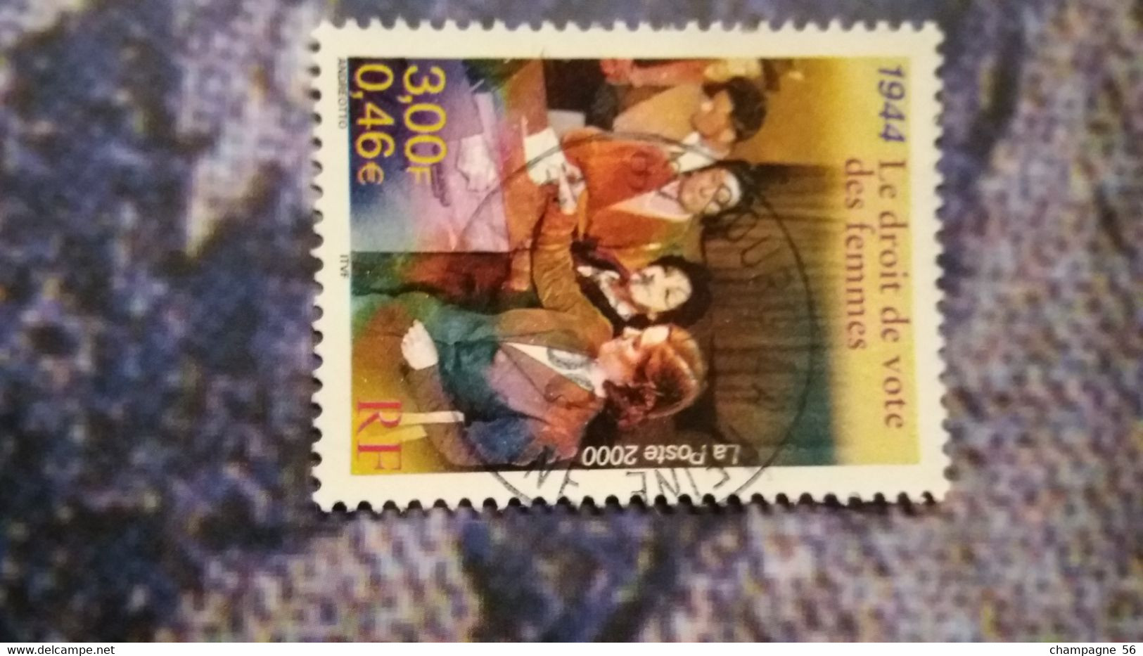 2000 N° 3353 OBLITERE NUANCE COULEUR TROISIEME TIMBRES PAS A VENDRE - Oblitérés