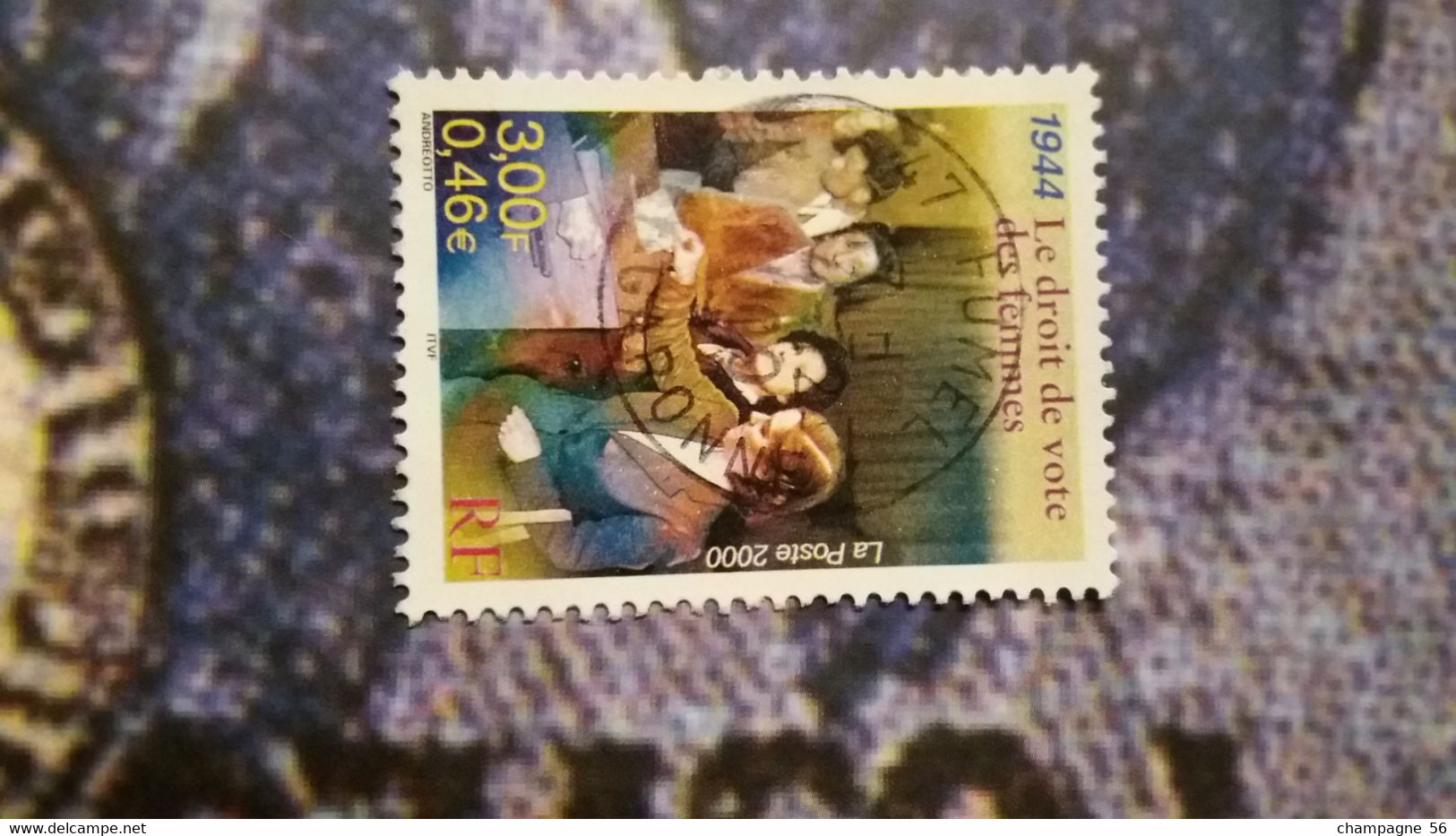 2000 N° 3353 OBLITERE NUANCE COULEUR TROISIEME TIMBRES PAS A VENDRE - Usados