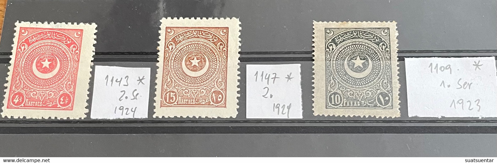 1923/24 Star Crescent Stamps MH Isfila 1109,1143,1147 - Ungebraucht