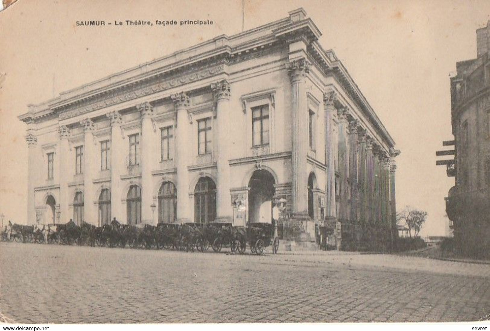 SAUMUR. - Le Théâtre, Façade Principale. Cachet Au Verso - Saumur