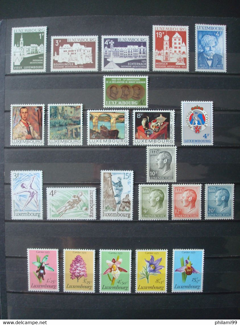 LUXBG MNH** 1975->1979 5 COMPLETE YEARS / 5 SCANS - Años Completos