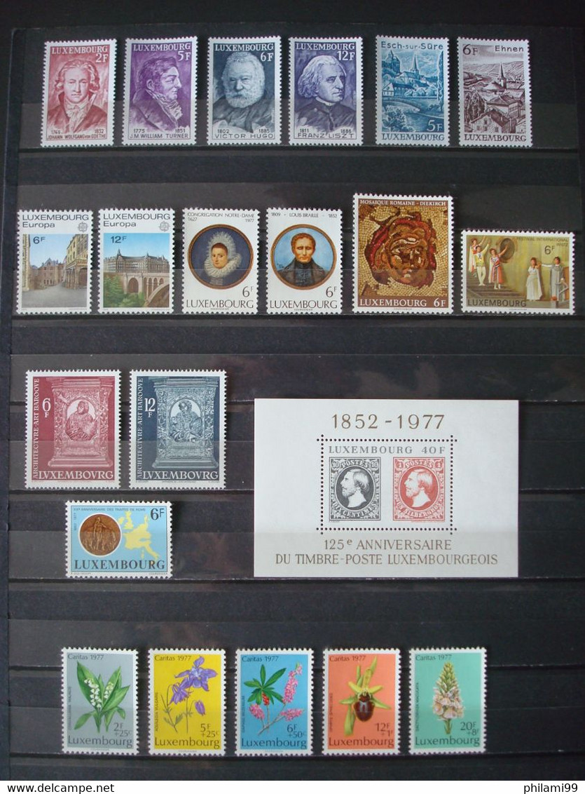 LUXBG MNH** 1975->1979 5 COMPLETE YEARS / 5 SCANS - Años Completos