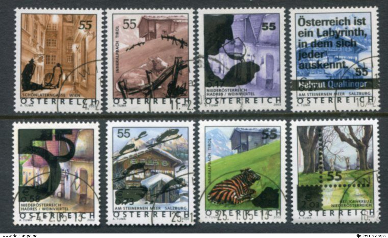 AUSTRIA  2005 Definitive Overprints Used..  Michel 2509-16 - Oblitérés