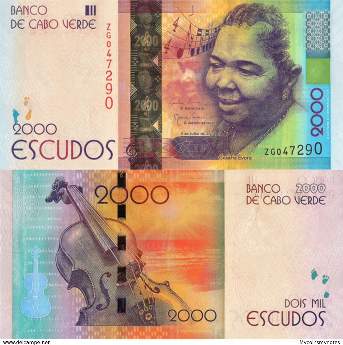 CAPE VERDE 2000 Escudos From 2014, P74, "Z" Replacement Banknote, UNC - Cape Verde