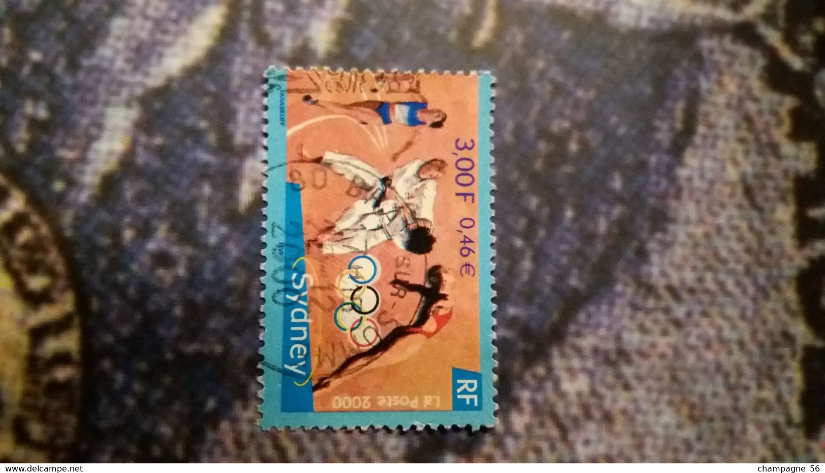 2000 N° 3341 OBLITERE  COULEUR BLEU  DEPLACER 2?.12.2000 - Used Stamps