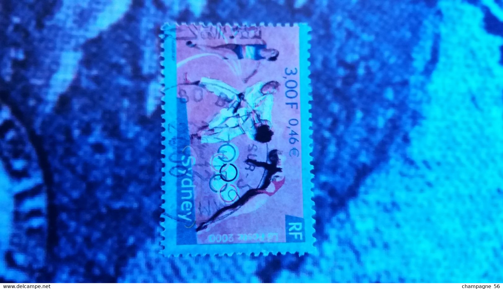 2000 N° 3341 OBLITERE  COULEUR BLEU  DEPLACER 2?.12.2000 - Used Stamps