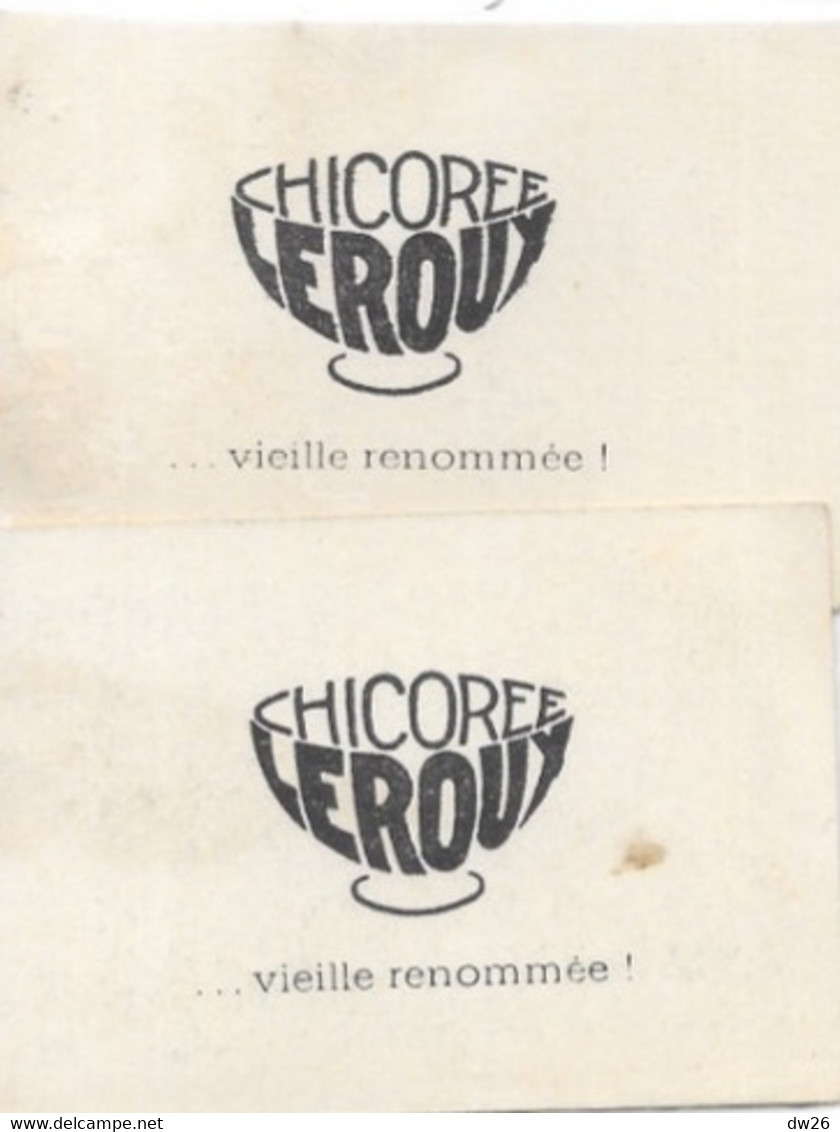 Lot De 2 Etiquettes Publicitaires Chicorée Leroux - Parc Zoologique De Vincennes (50 Nandou, 46 Bison) - Caffè E Cicoria