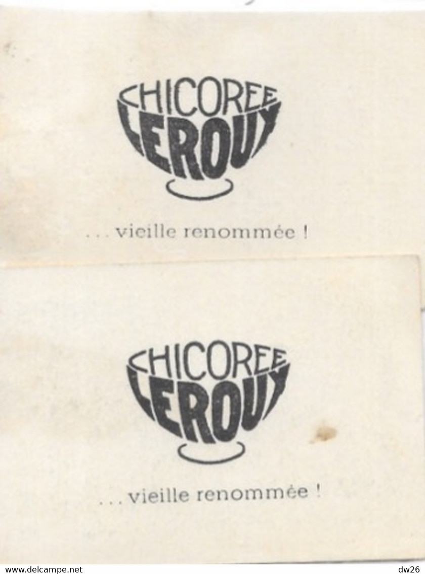 Lot De 2 Etiquettes Publicitaires Chicorée Leroux - Parc Zoologique De Vincennes (50 Nandou, 46 Bison) - Koffie & Koffiecichorei